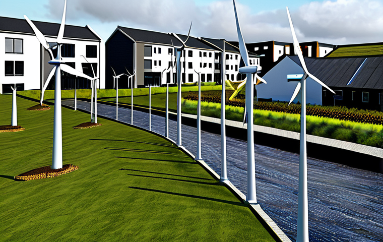 맨섬 도시 개발 프로젝트 - **Modern Sustainable Cityscape:** "Architectural marvel blending tradition and innovation in a moder...