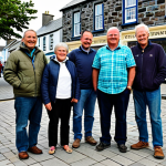 맨섬 치안 상태 - **Prompt:** "A diverse group of community members participating in a neighborhood watch program in a...