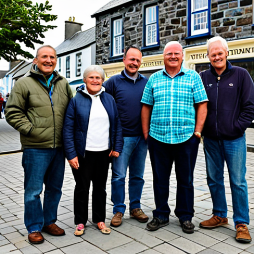 Home 16 맨섬 치안 상태 - **Prompt:** "A diverse group of community members participating in a neighborhood watch program in a...