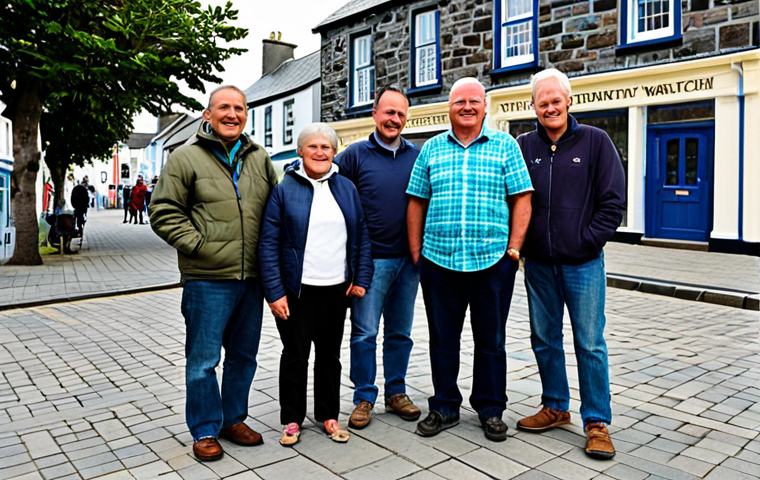 맨섬 치안 상태 - **Prompt:** "A diverse group of community members participating in a neighborhood watch program in a...