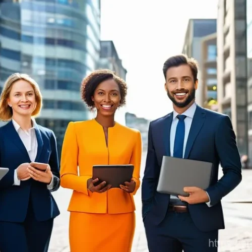 Home 15 맨섬 부동산 시장 변화 - **Prompt:** "A panoramic view of a thriving, modern financial district in Douglas, Isle of Man, bath...